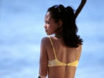 Woman at beach LPI Resort Photography by Kevin Syms Sun Valley, Idaho